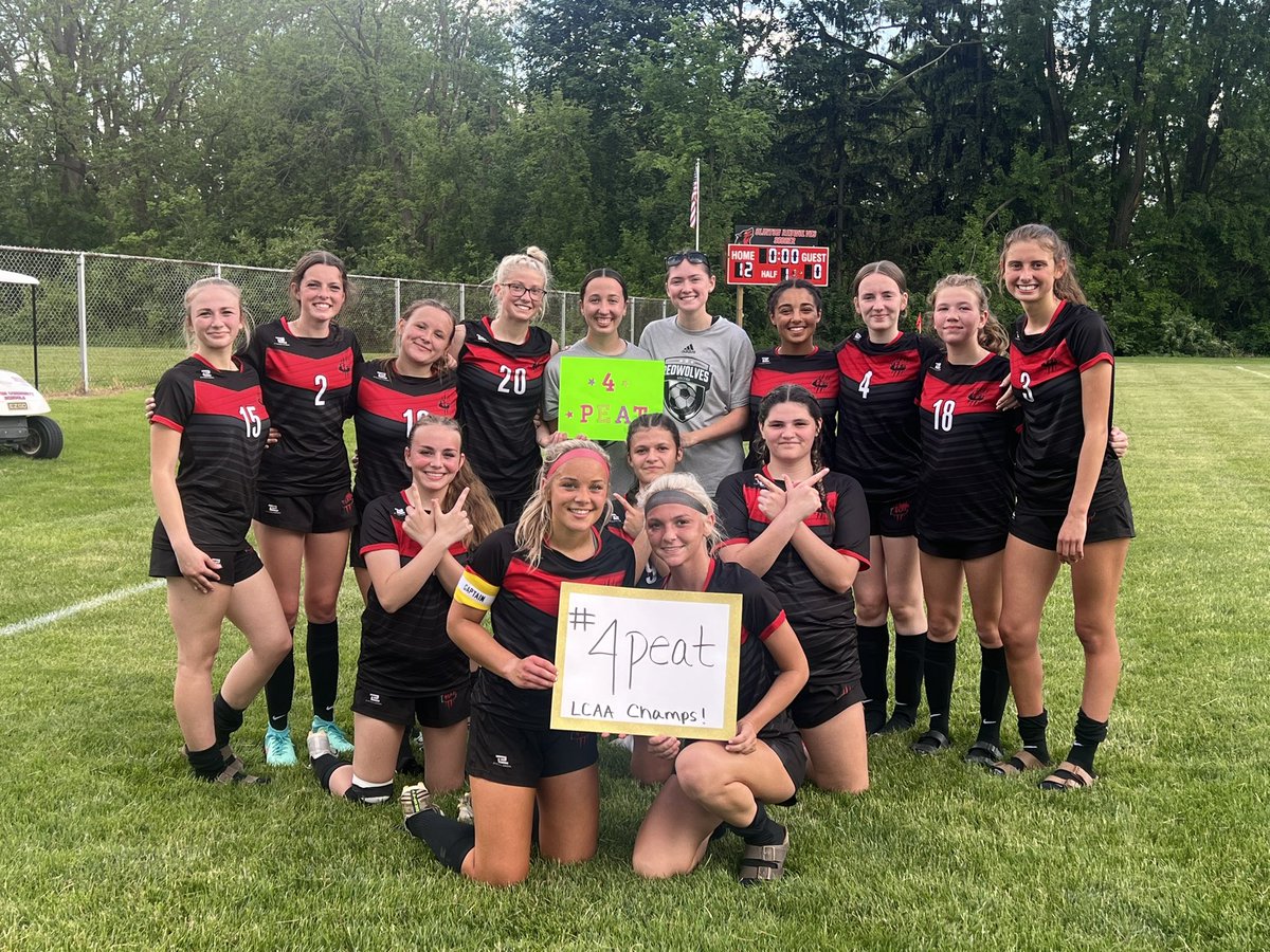These girls did it again LCAA Champs!  12-0 over Dundee, Bartlett⚽️ Calucci⚽️, Lauer⚽️⚽️⚽️⚽️⚽️⚽️⚽️⚽️⚽️⚽️. Assists by Schaffner5, Elkins, Trubiano2