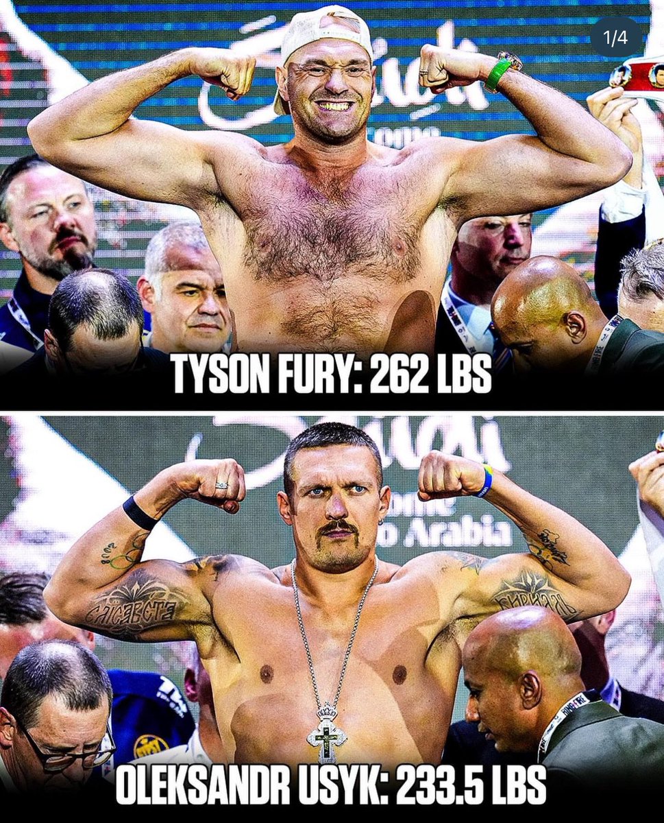 Tyson Fury in the best shape in 5 years weighing 262 lbs is ready to put on a performance to salify himself as the best Heavyweight in his Era. Oleksandr Usyk weighed in at a career-heaviest 233.5 lbs. looking to become 2X Undisputed Champion. #furyusyk #espnboxing #daznboxing