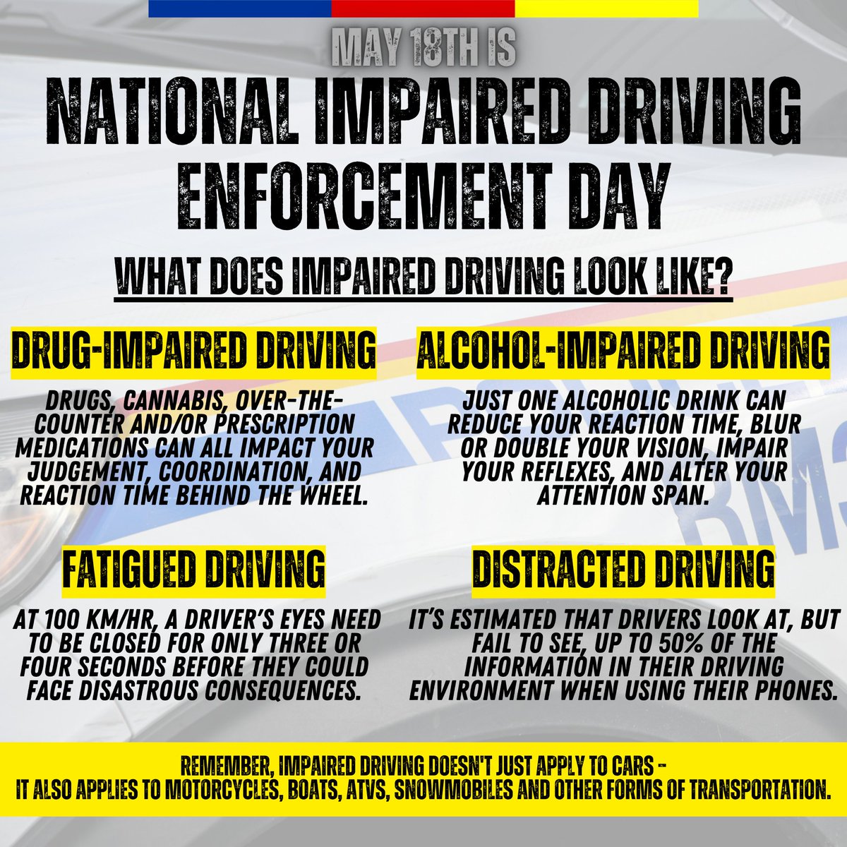 Happy #MayLongWeekend! Happy #Canucks Game Day!! Happy #NationalImpairedDrivingEnforcementDay!!! That's right, today is National Impaired Driving Enforcement Day! Whatever you're celebrating, please make sure you plan a safe ride home!