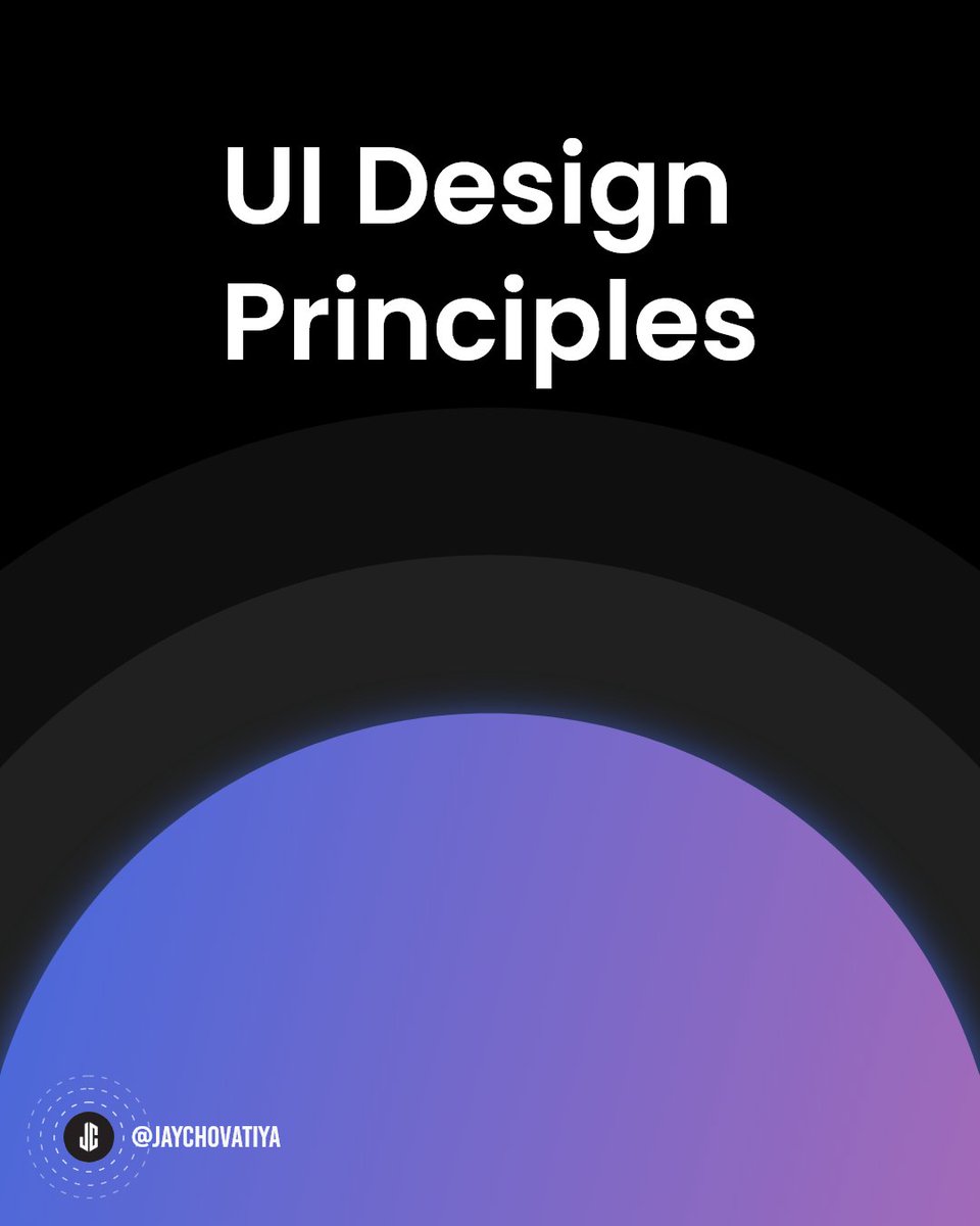 Jaichovatiya's tweet image. UI design principles

Alignment
Sizing
Spacing
Simplicity
Consistency
Lighting
Grids
Layouts
Similarity
Symmetry
Iconography
Imagery
Shadows
Gradients
Contrast
Colors
Typography 
Dark Ul
Hierarchy
Responsive
Accessibility 

#designprinciple #ui #uidesign