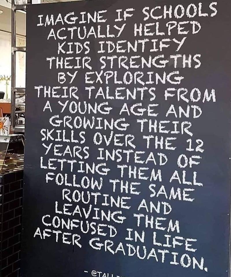 DavidNeilCook's tweet photo. I don’t care if we spend the total of the GNP on education and paid teachers $250K/yr it won’t work if we don’t design learning with this in mind. Learning requires meeting every learner in their uniqueness, not in their sameness. #adifferentnormal. https://t.co/De2GxbcBiq