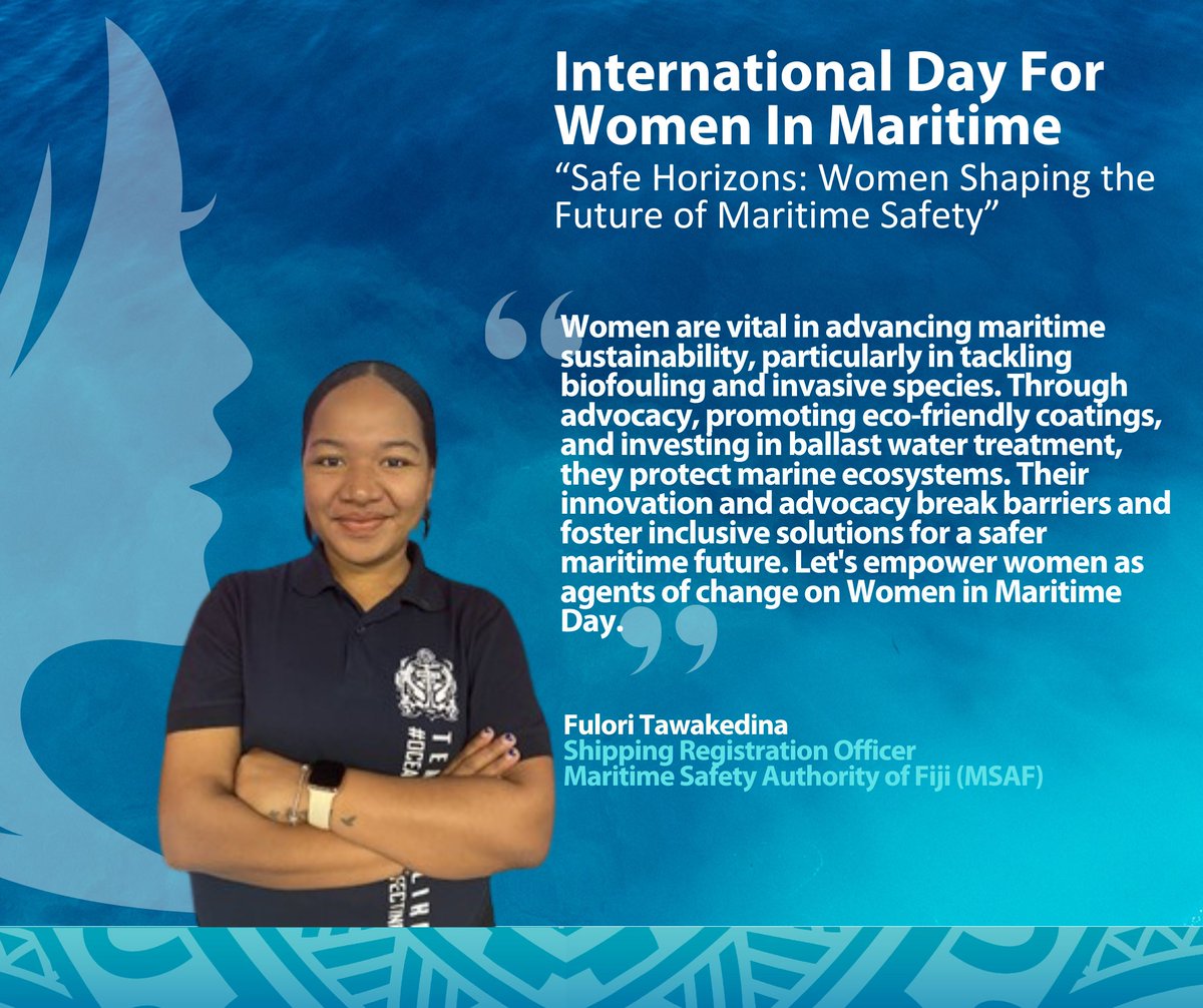 #ID4WIM celebrates the Pacific's amazing women in maritime! They're tackling biofouling, protecting oceans, & saving fuel!  
#WomenInSTEM #SustainableShipping #OceanScience 
👉 bit.ly/4bHjQbo

@IMOHQ @PacWima @MaritimeFiji
