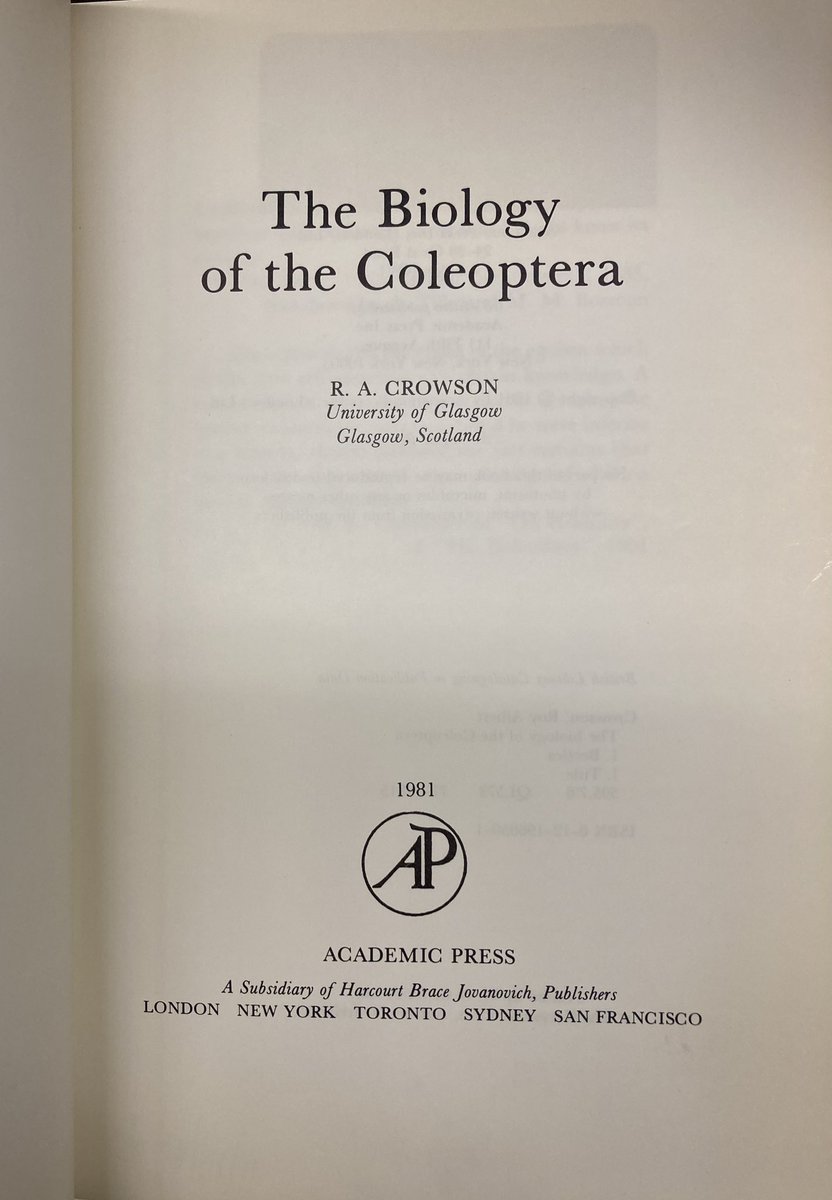 Epigraphs to The Biology of the Coleoptera by R A Crowson (1981). Nietzsche & Chesterton.