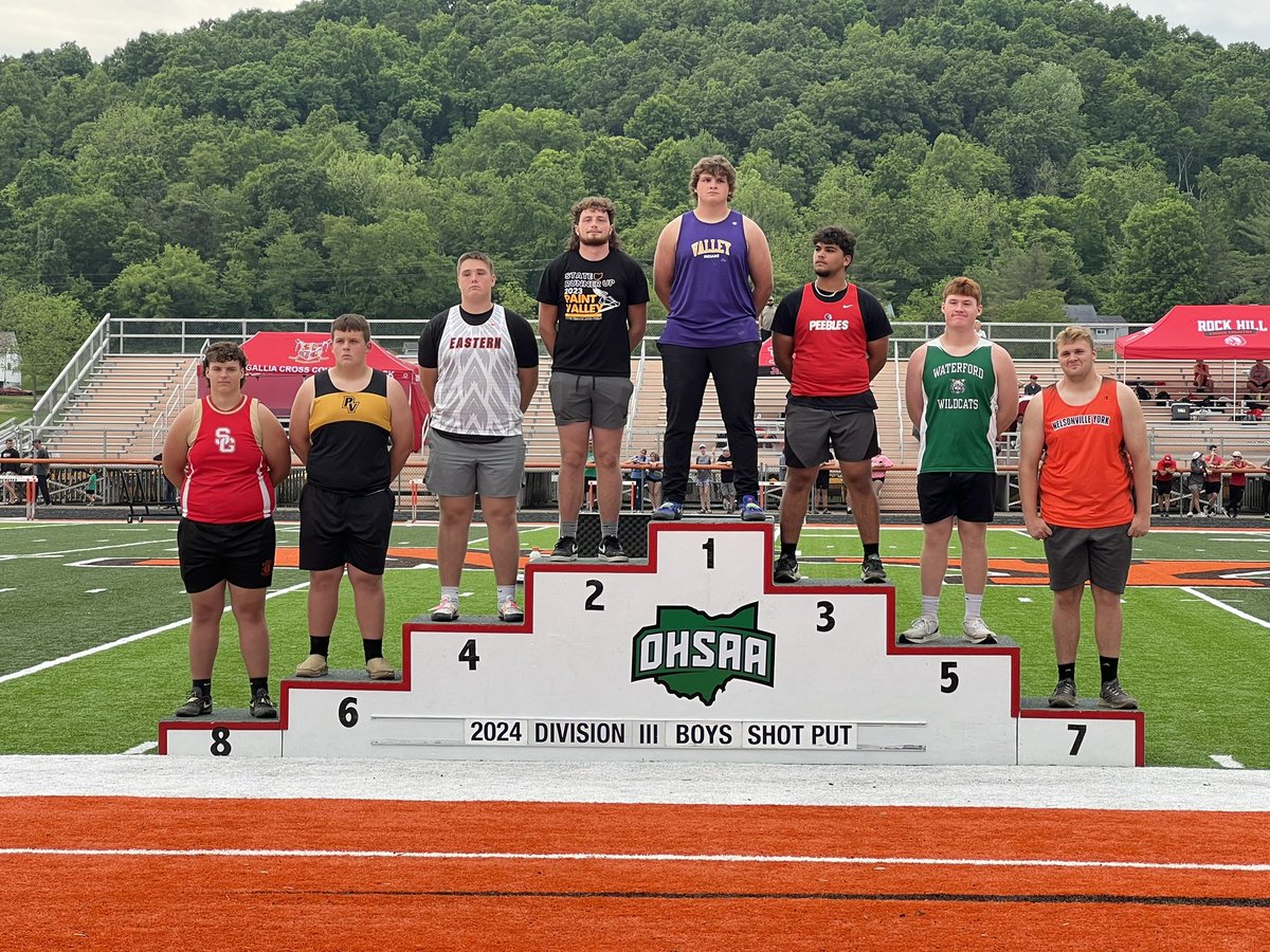 Congratulations to SR Reid Lanham, for finishing 2nd and advancing to Regionals, and JR Gavin Bell for finishing 6th in the shot put! #PaintValleyProud