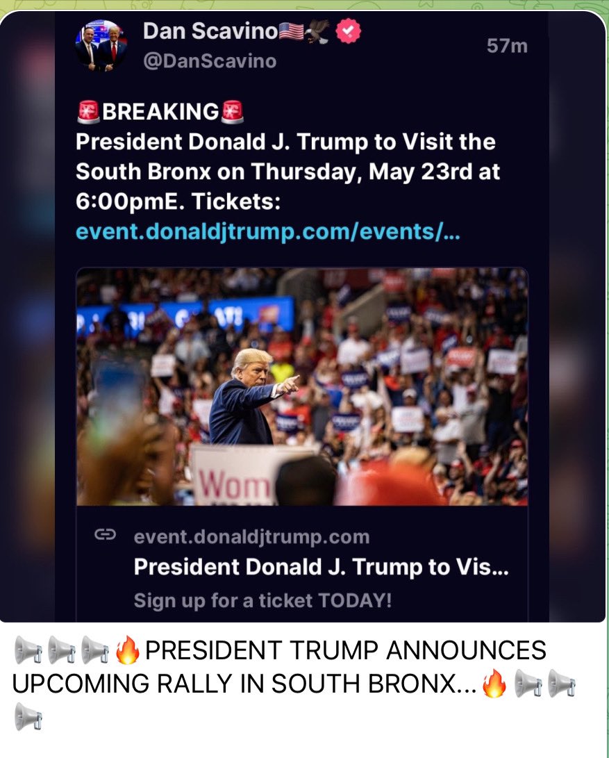 BREAKING! 💥 TRUMP IN THE HOUSE! 💥 President Donald J. Trump to Visit the South Bronx 👏 😍 😃 😁 THIS WILL BE EPIC! 💥 👊