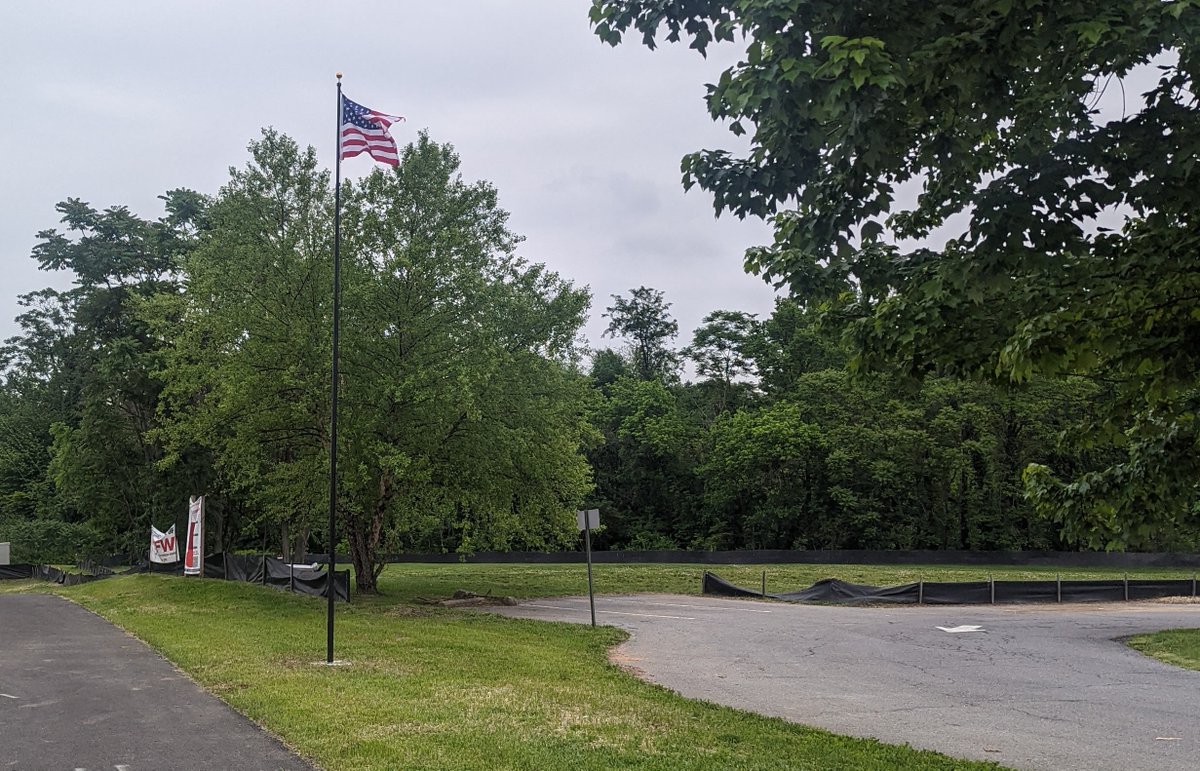 The new building starts with a flag pole. #Frederick #VFW #PostHome