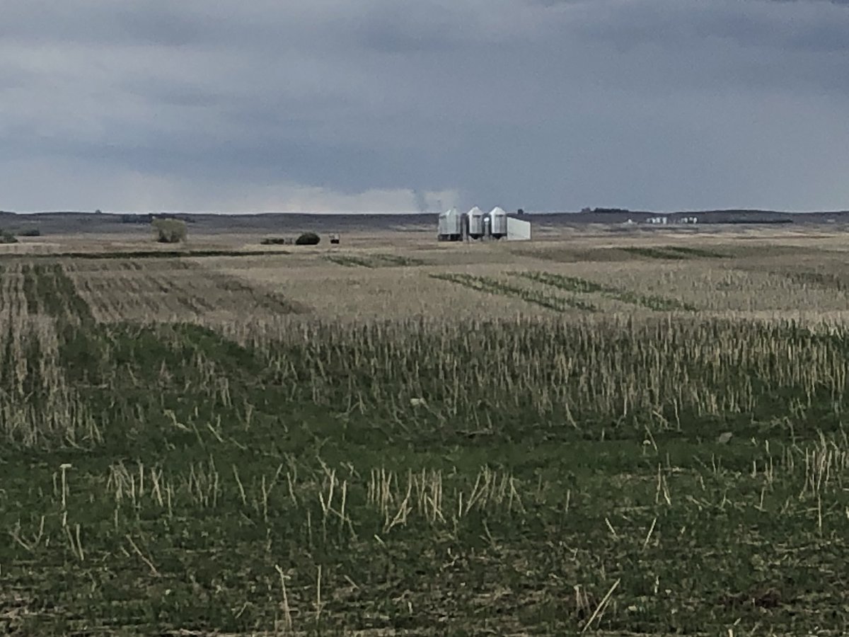 Maybe.  Looks like RFD on the back side. Quick spin up on the border. Plentywood MT - Gladmar SK #skstorm #mtwx #tornado