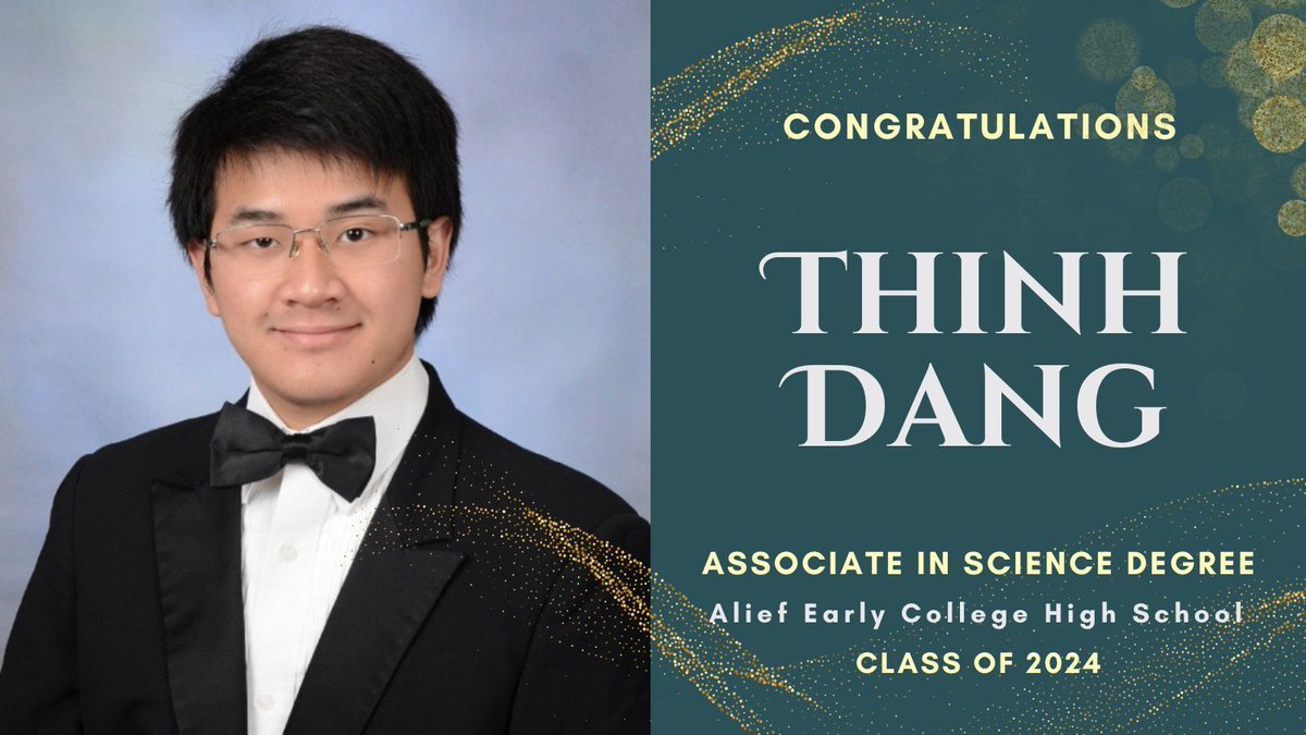 Recognizing Thinh Dang for our #aechsseniorspotlight. Thinh is a Top Ten graduate. He earned an Associate in Science Degree from HCC and will attend University of Houston to study Business. Congratulations, Thinh!