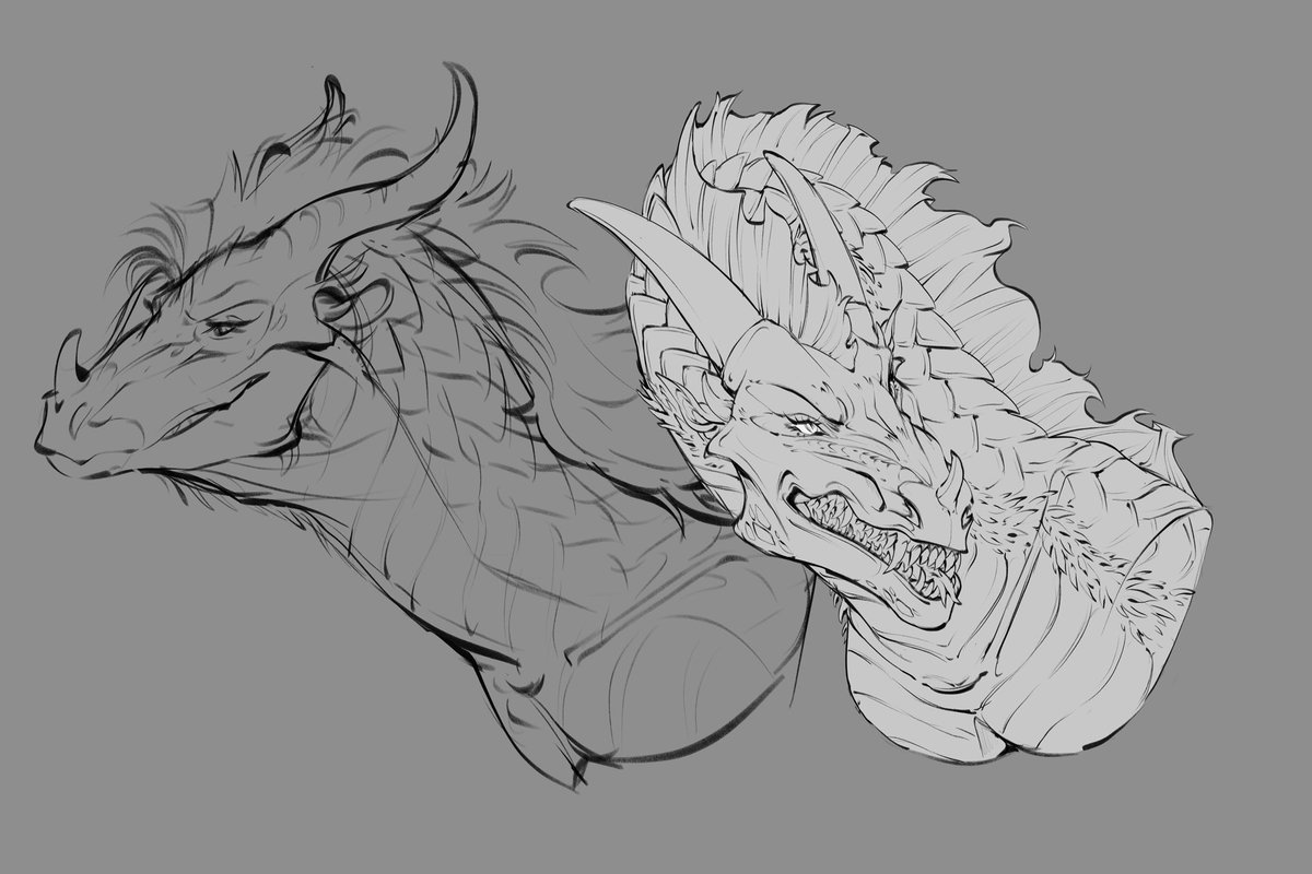 Commission Wips! Two clients with equally gorgeous sandwing gals <3