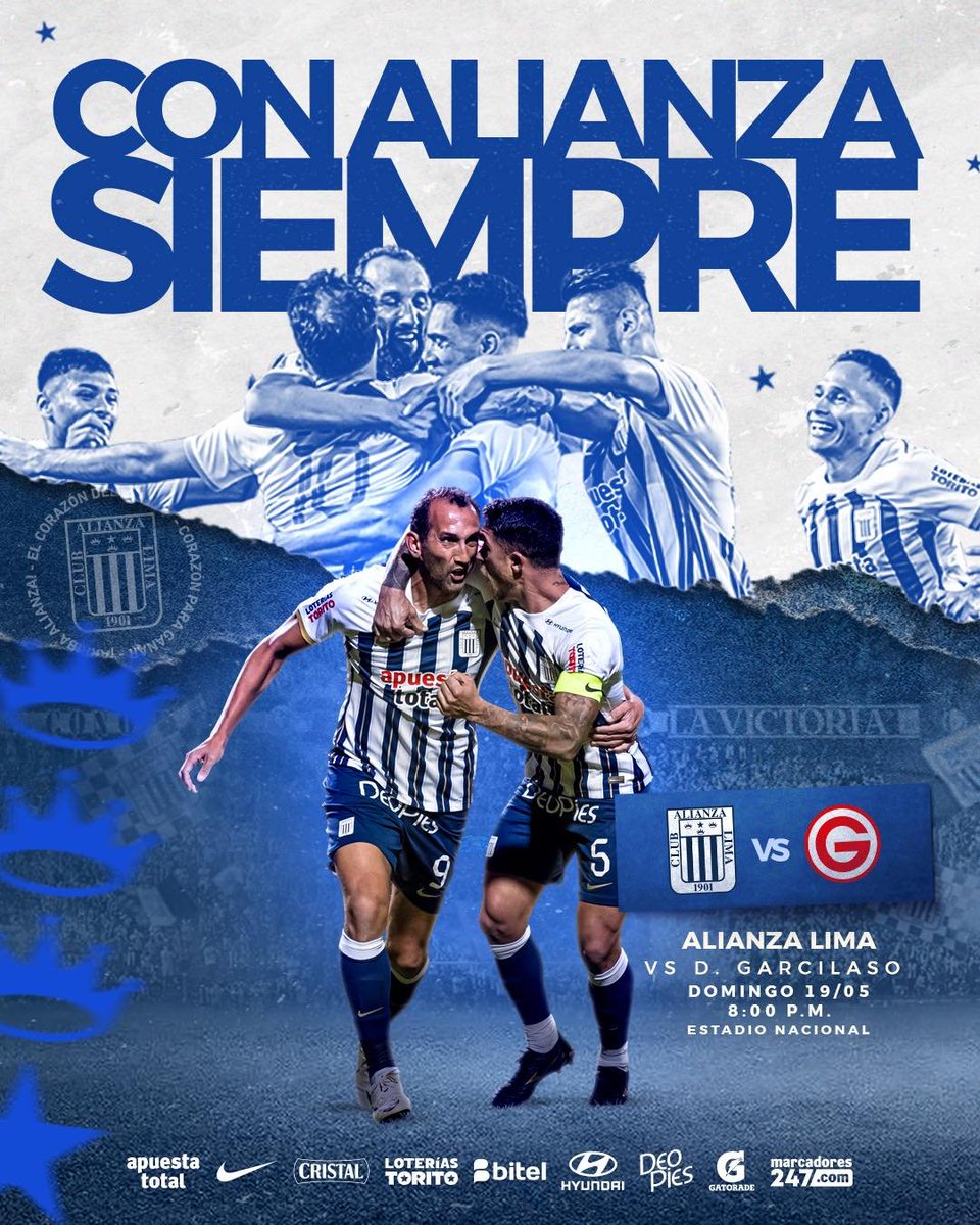 SORTEO🚨
Alianza Lima vs Garcilaso - 1 Oriente central 

Domingo  8:00 PM   

Solo tienes que:   

✅dar RT
✅seguirme

 👉El ganador lo anuncio domingo 12pm.
¡Arriba Alianza!💙