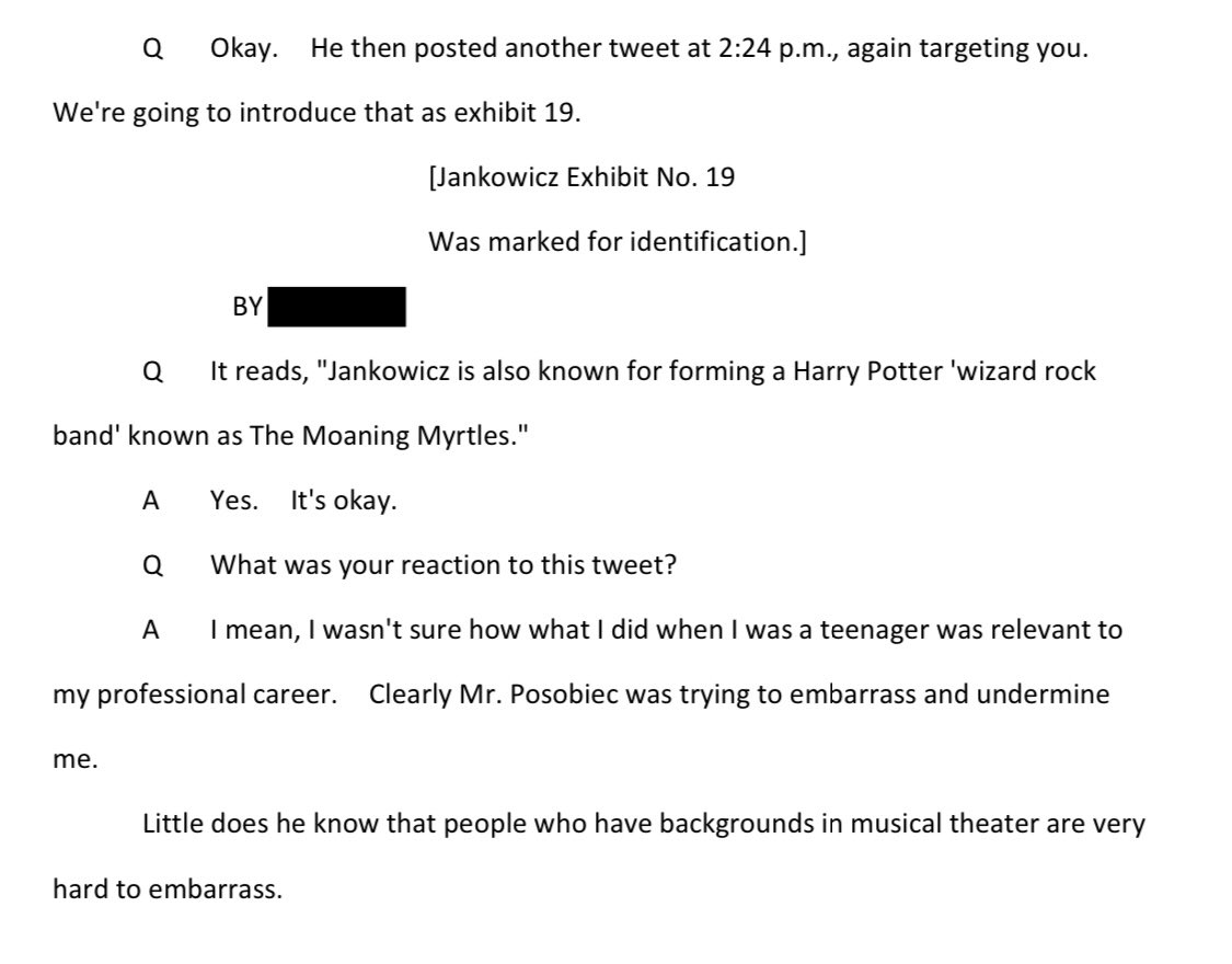 My, O, My! Nina Jankowicz, the disgraced fmr head of the Disinformation Governance Board testified about my tweeting the videos of her Harry Potter tribute band Nina, call me, I could be your manager - this is your ticket to the Big Time!