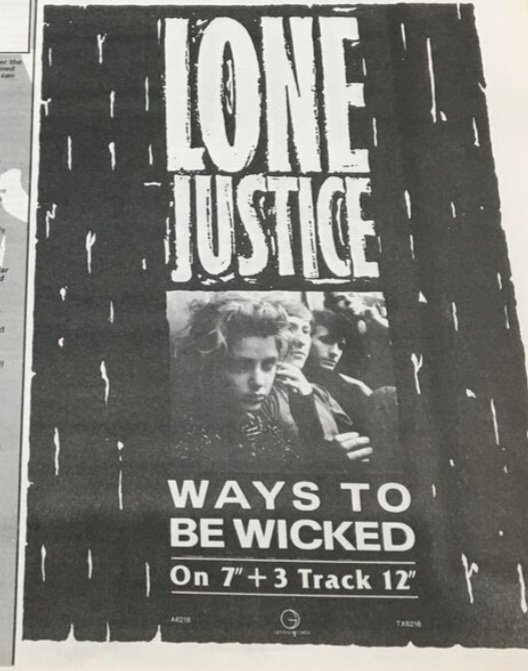 39 YEARS AGO TODAY. Advert as appeared in NEW MUSICAL EXPRESS.... #lonejustice #advert #nme #waystobewicked #single