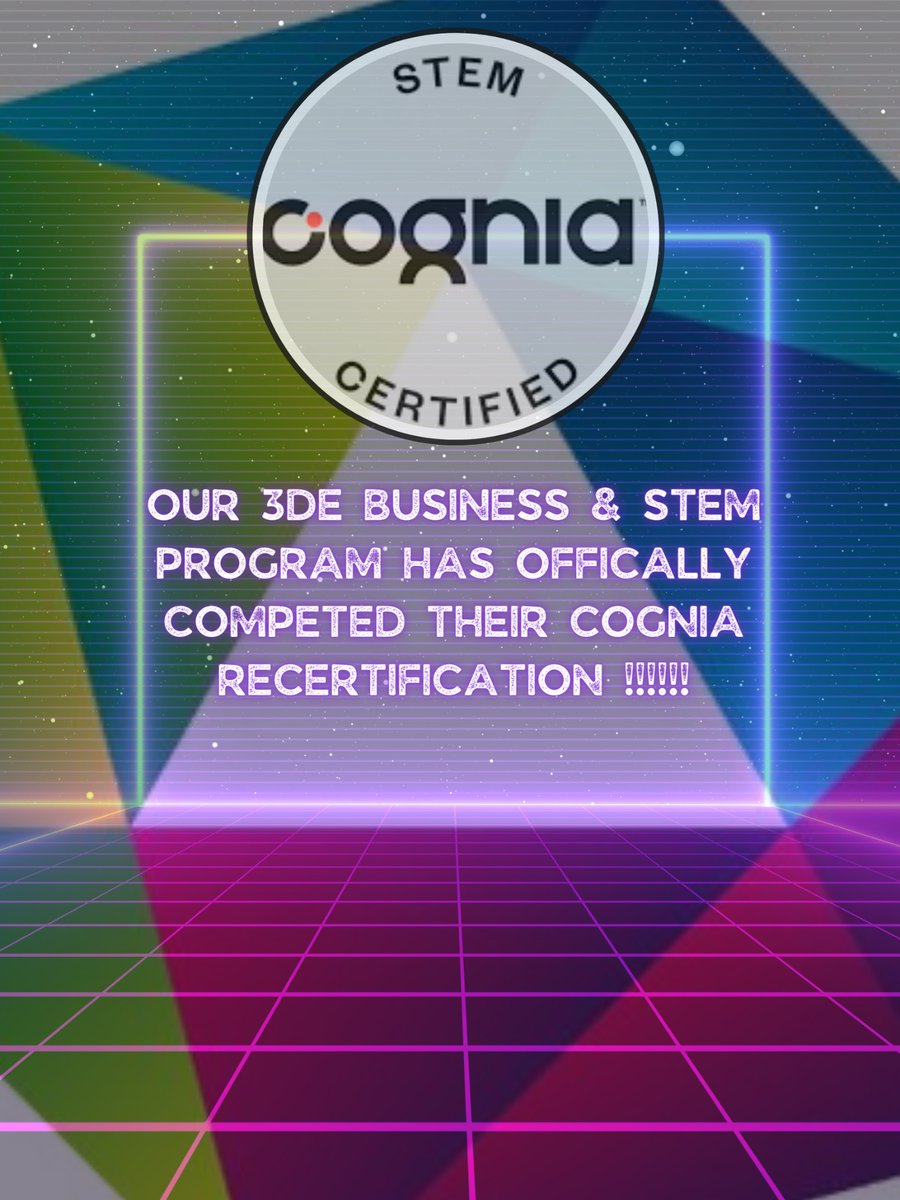 The 3DE Business & STEM Magnet Program has successfully completed the Cognia recertification for another 5 years.🥳😊👏 @3DEschools