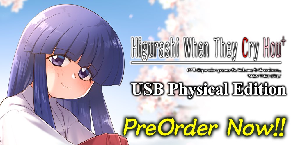 Next up Higurashi When They Cry Hou+ will be getting a USB Physical Edition which is available for pre-order... right now! Out July 5th! #Higurashi mangagamer.com/detail.php?goo…