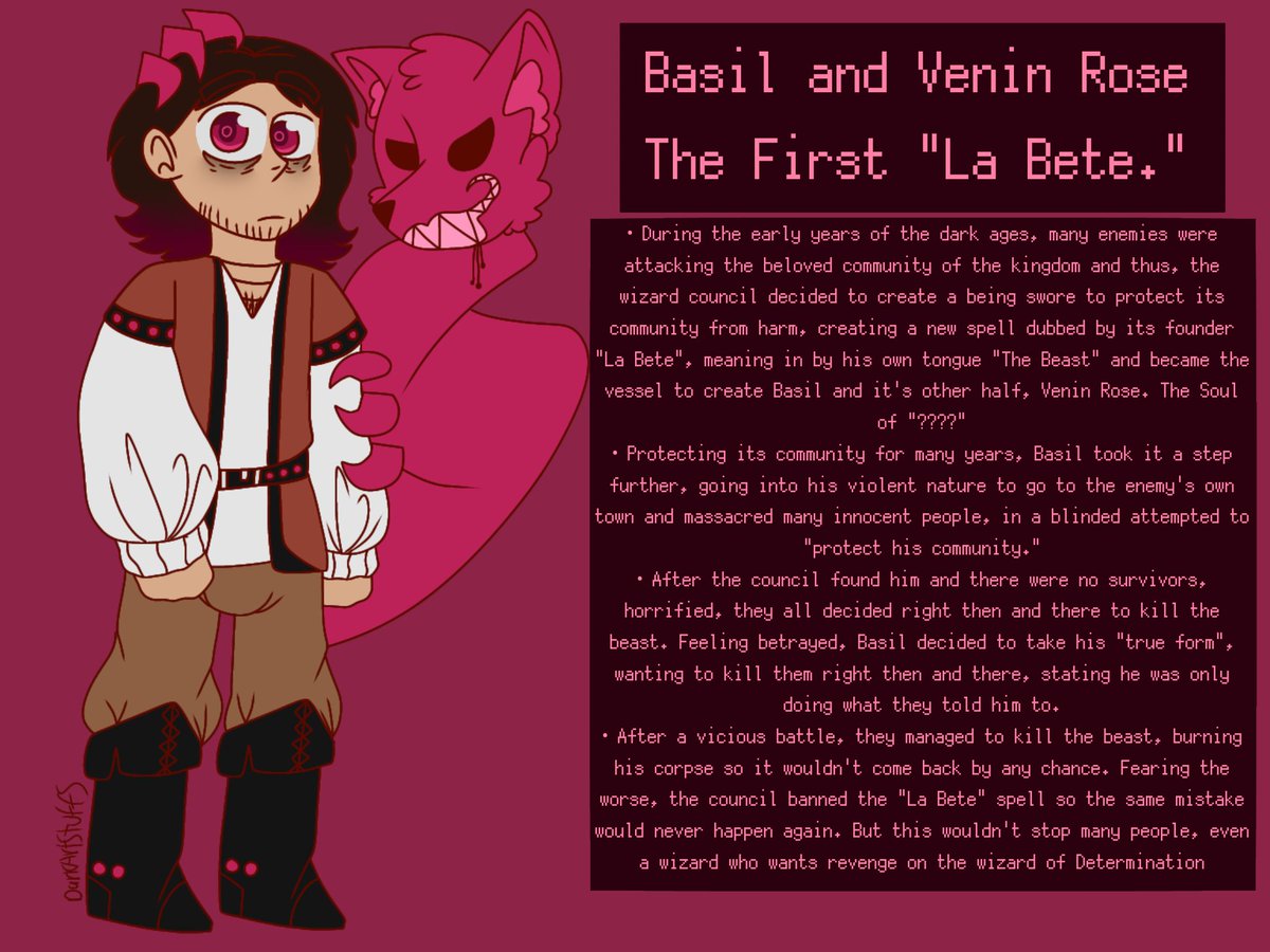 Basil and Venin Rose.
The first 'La Bete' in history 
#re_glitchtale #gtfandomtakeover 
#Glitchtale