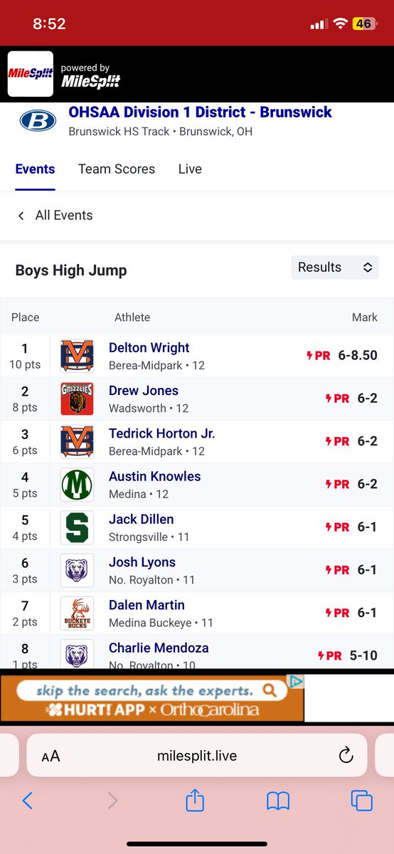 Congrats to all the Titan athletes that qualified for the regional meet next week especially <a href="/austinclay05/">Austin Clay</a> in the open 100m and 200m dash and <a href="/WrightDelton1/">Delton Wright Jr</a> and Tedrick in the High Jump!!! <a href="/AthleticsBMHS/">Berea-Midpark Titans</a> <a href="/BMHSTitanBHoops/">Berea-Midpark Boys Basketball</a> #regionals