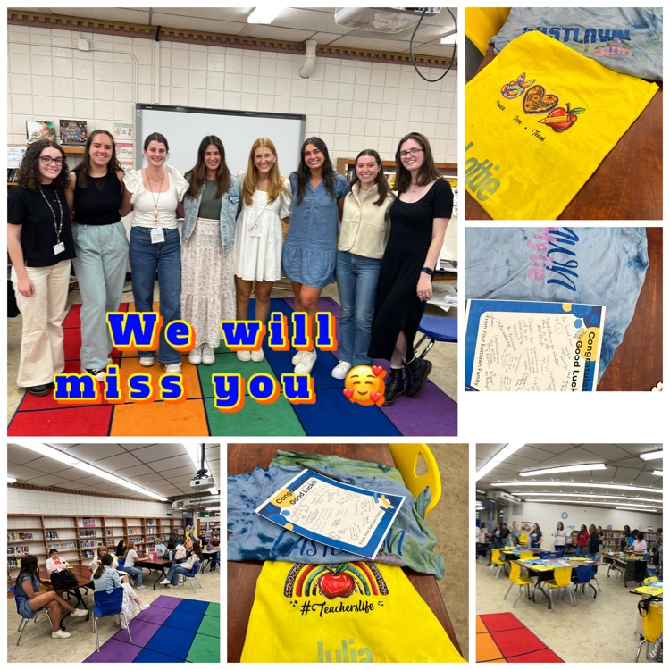 Today, Eastlawn Elementary gave a tearful 'See you later ' to the nine amazing Elon University Student-teachers. We truly appreciate all their hard work and wish them huge success in their next educational journey. Thank you and well done. #eastlawn