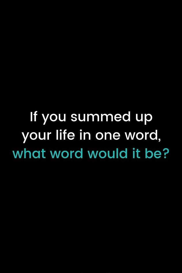 Life's essence captured in a single word. What's your defining chapter? One word to define it all! 📖#LifeInOneWord #Reflecting #EssenceOfLife 🤔