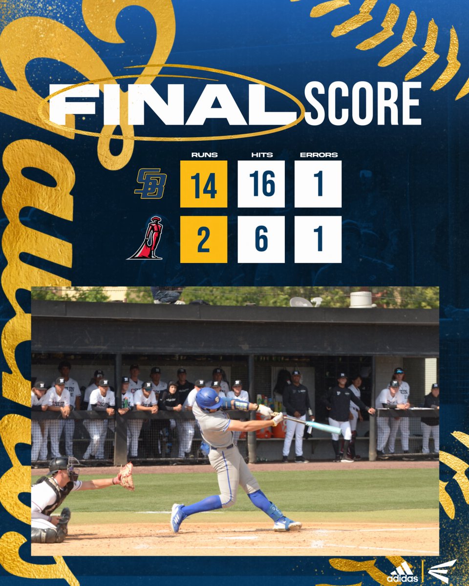 Sluggin’ away in the series opener 💪 The Gauchos take Game 1 of the series over the Matadors coming from Ivan Brethowr’s 2-HR performance and a trio of HRs by Sebring, Brown, and Trimble along with a strong performance on the hill by Ryan Gallagher! #GoChos