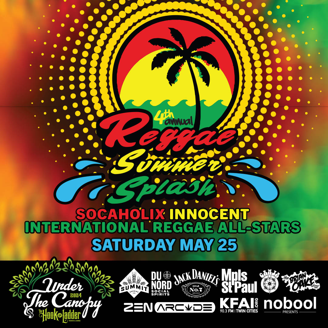 *** WIN TIX*** to 4th Annual Reggae Summer Splash w/ Socaholix, Innocent Reggae Band, International Reggae All Stars on Sat, May 25
--
ENTER -->> eb.toneden.io/nobool-present…
--
* Winners will be notified at noon on 5/23 via email from email from @thehookmpls
--
#UTC24 #TheHookMpls