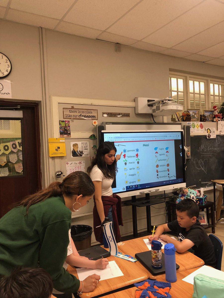 World language high school Ss visiting our elementary school for international day!!