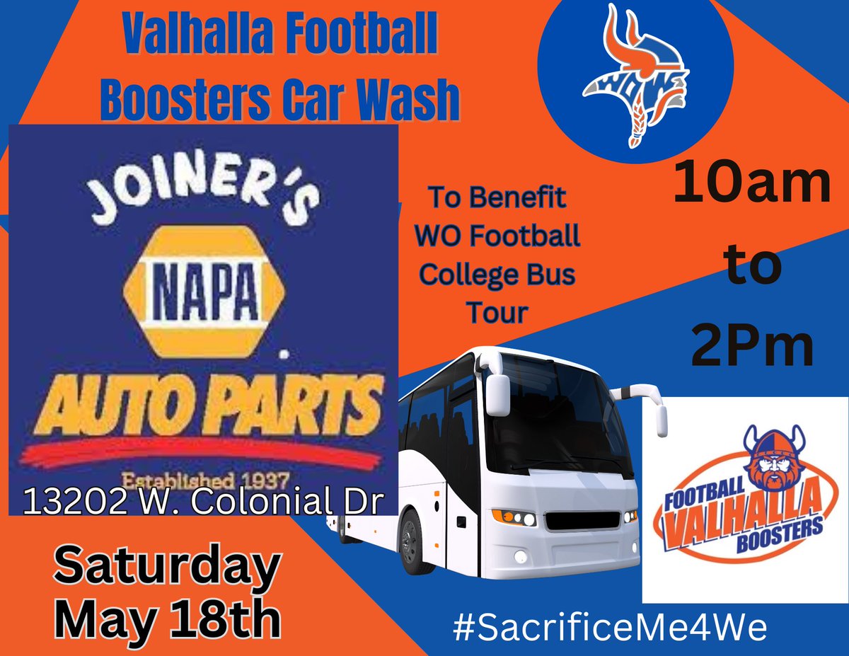 If you’re in The Garden tomorrow and want to clean that whip pull up! Proceeds go to fund the kids College Bus Tour! Location: 13202 W. Colonial Dr. Winter Garden, 34787 Time: 10am-2pm