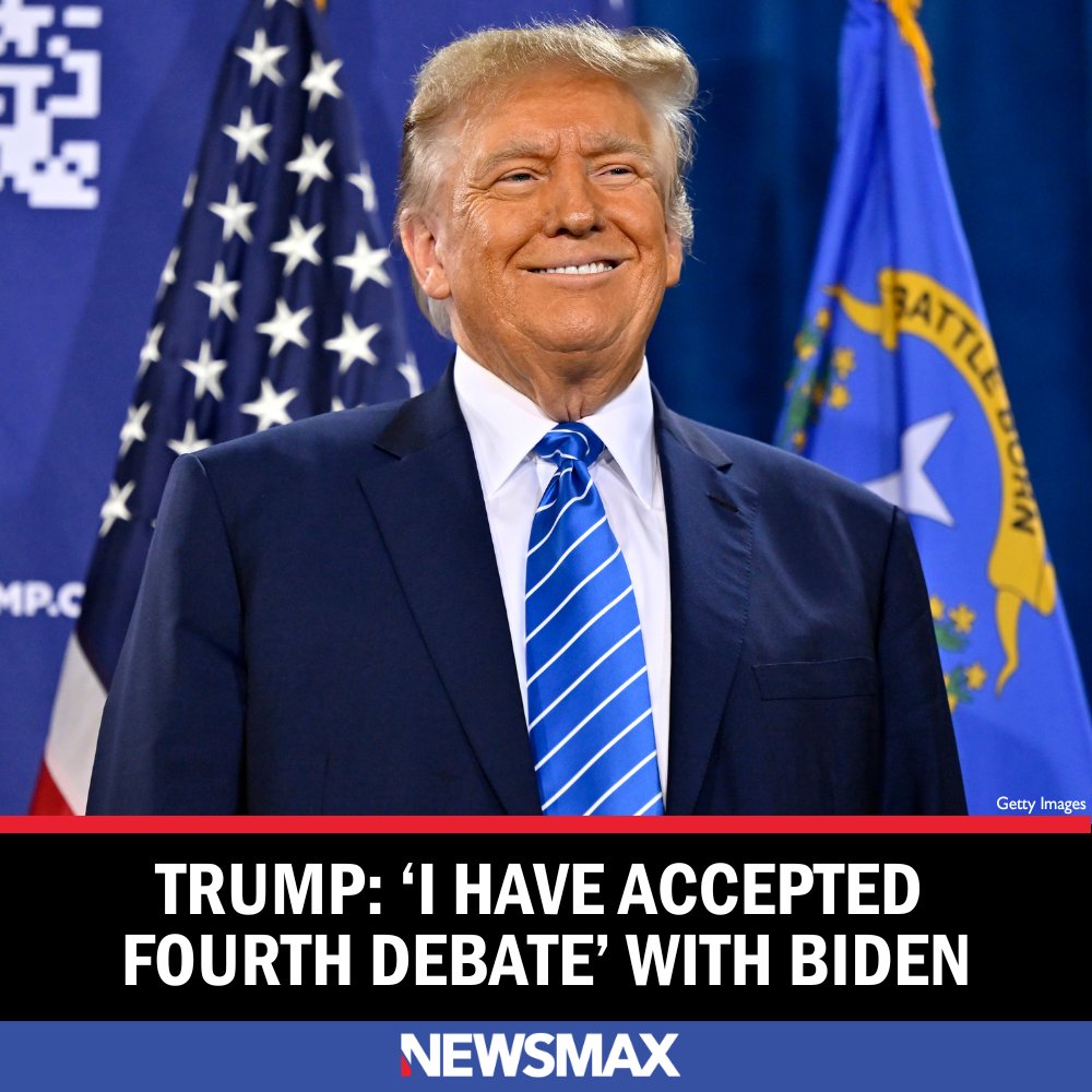 Republican presumptive nominee Donald Trump announced that he has accepted an invitation to a fourth presidential debate against President Joe Biden. bit.ly/4dIWunQ