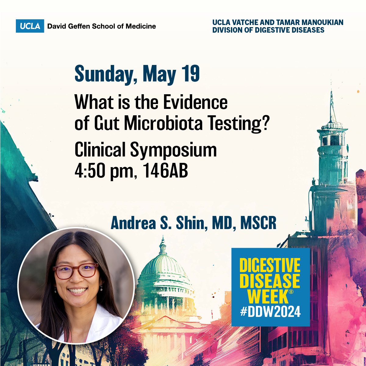 Join us at #DDW2024 for ➡️What is the Evidence of Gut Microbiota Testing?

🗣️Andrea S. Shin, MD, MSCR (@AndreaShin_GI)
🔸Clinical Symposium & Panel Discussion
🔸Sunday, May 19, 4:50 pm, 146AB