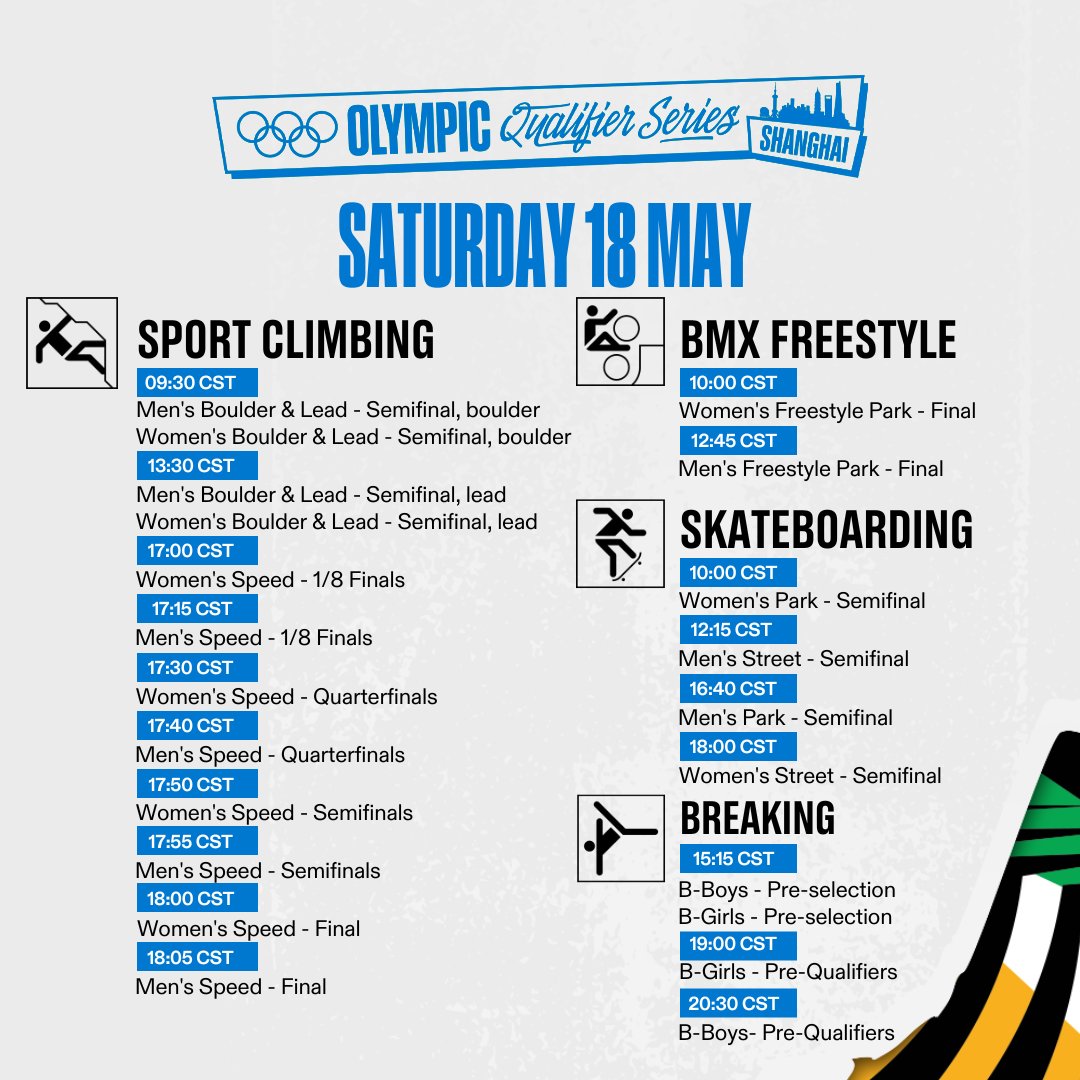 Competition at the #OlympicQualifierSeries is heating up with Day 3 bringing more finals and even more stunning action! 🤩 Check out the schedule below and download the app to watch live 👉 oly.ch/OlympicsAppTW