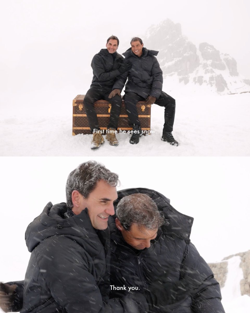 BastienFachan's tweet photo. ROGER FEDERER AND RAFAEL NADAL TOGETHER IN A NEW LOUIS VUITTON CAMPAIGN https://t.co/mAxKbPIgeL