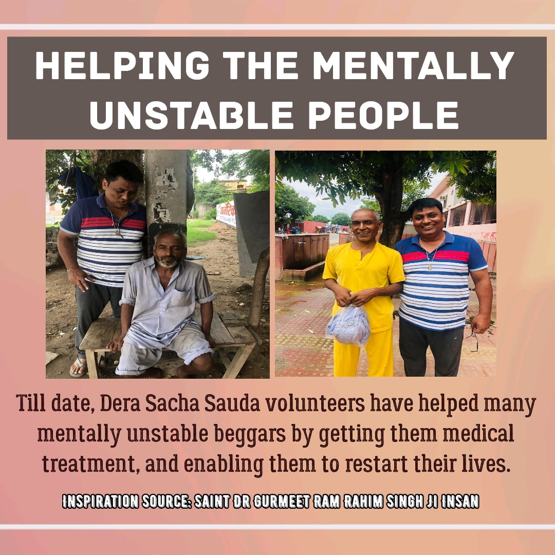 #SpiritOfHumanity With the inspiration of Saint Ram Rahim Ji, volunteers of Dera Sacha Sauda provide every possible help to the mentally & physically challenged people who roam astray. youtu.be/rYUGJDgaR-I?si…