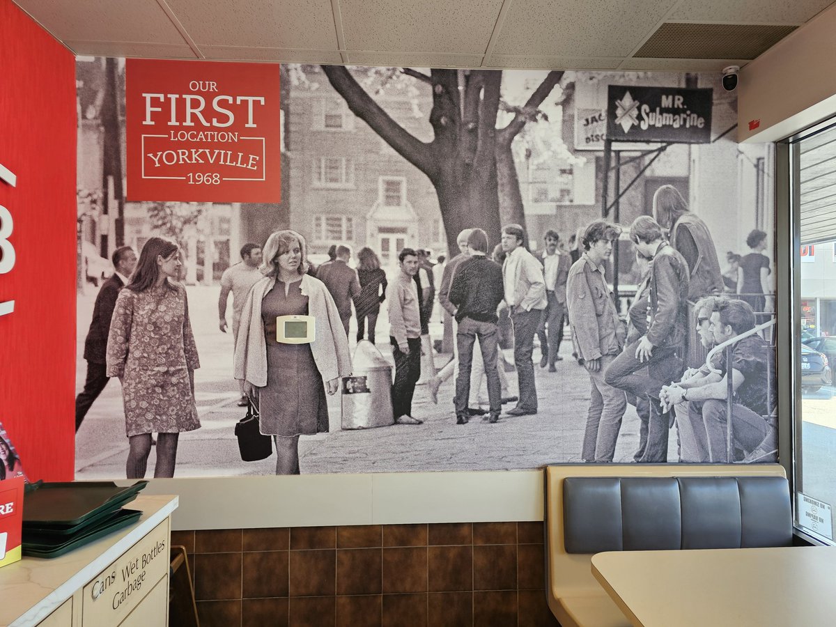 I love this pic at @MRSUB1968 of their first location that opened in Yorkdale, 1968. ☮️✌🏻☯️

#mrsub #subs #wraps #salad #yum #first #location #subshop #60s #groovy #loveandhugs #canadiangirl #jenniesworld