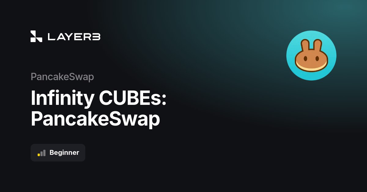 🐰🟨PancakeSwap joins @layer3xyz Infinity CUBEs. 🖤💛Swap on BNB Chain PancakeSwap for a chance to earn extra L3 and $500K in other token rewards. 👉Swap on PancakeSwap now app.layer3.xyz/quests/infinit…