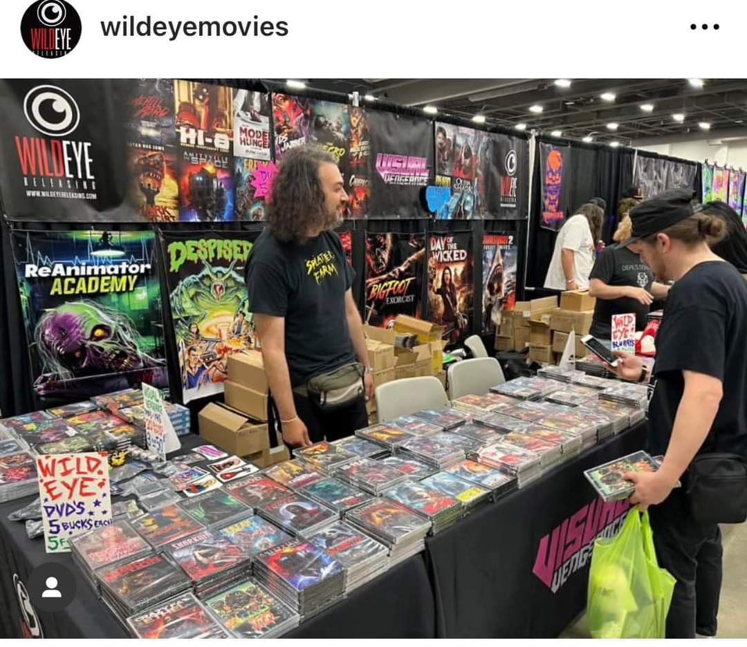 #sharkexorcist2 hits Monday #Bigfootexorcist next month. Cool to see stuff I worked on being displayed at @WildEyeMovies booth