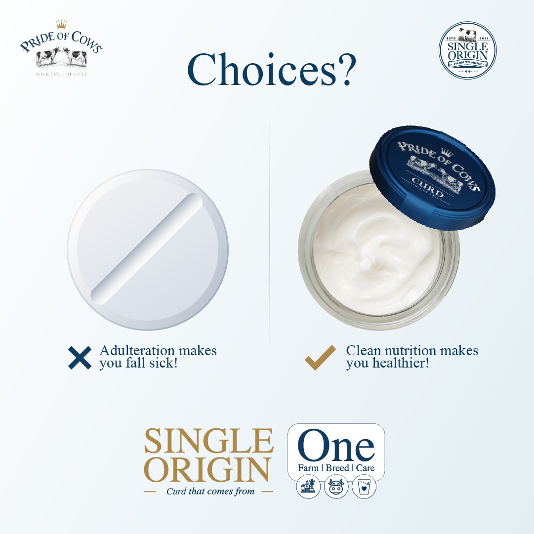 For clean nutrition and a healthier life, go with Pride of Cows' Single-Origin Dairy range.
.
.
.
#PrideOfCows #MilkFullOfLove #SingleOriginDairy #PremiumDairy
#FarmToHome #DairyProducts #DairyLove #CleanNutrition #HealthyLiving #ChooseHealth