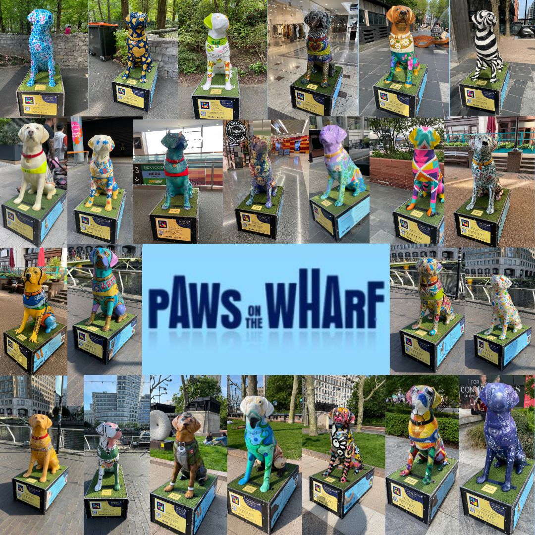 My photos of the Paws on the Wharf free accessible art trail with 25 sculptures around Canary Wharf, Westferry Circus and South Quay. @guidedogs @wildinart @canarywharfgrp #PawsOnTheWharf #Access #Disability #SightLoss #Inclusion
