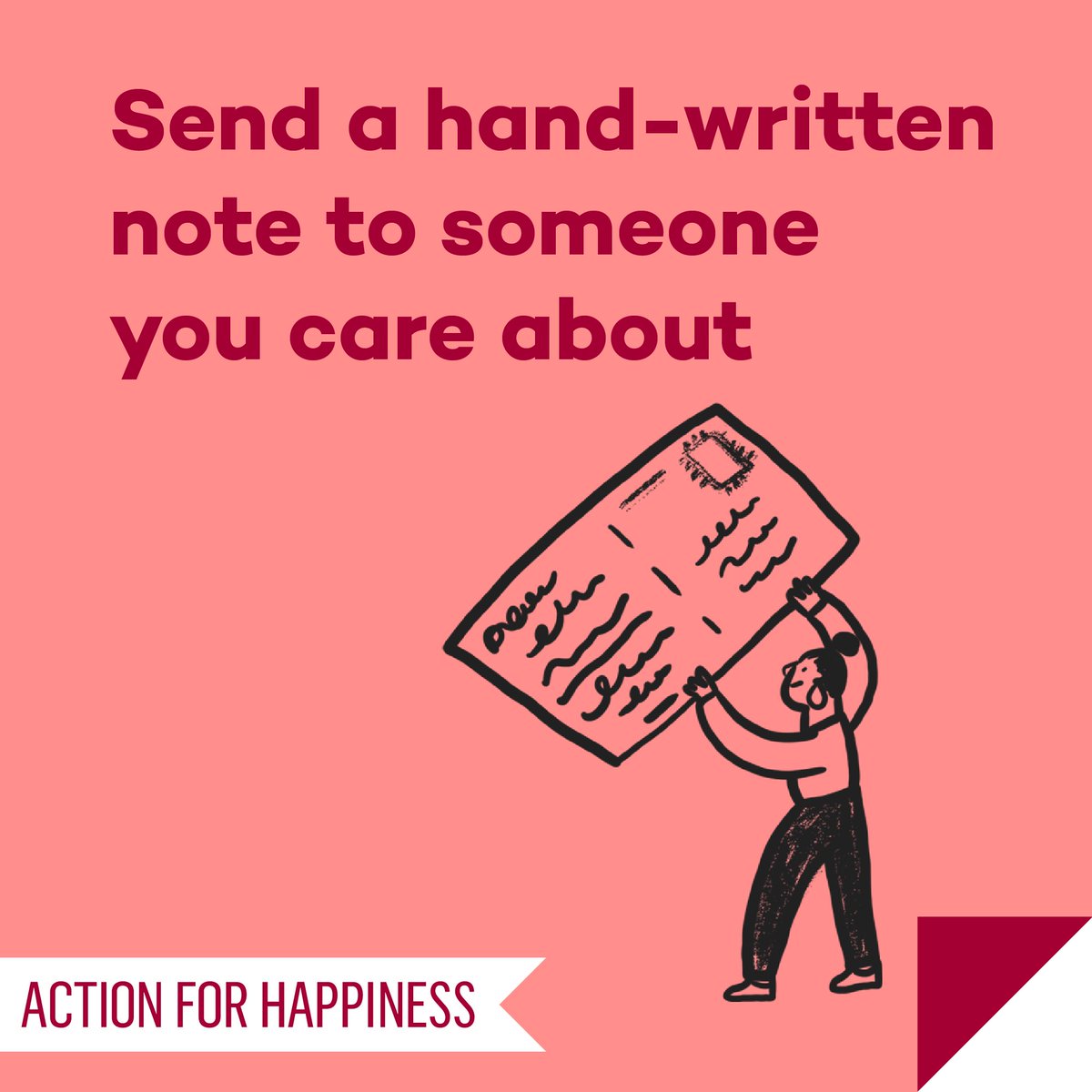 Meaningful May - Day 18: Send a hand-written note to someone you care about actionforhappiness.org/meaningful-may #MeaningfulMay