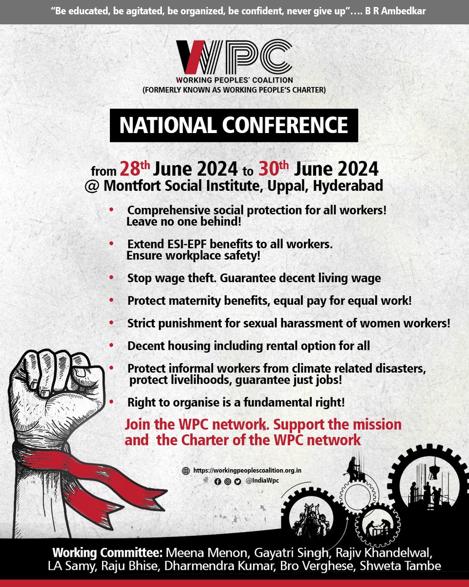 Announcing the WPC National Conference! This is an important event in the life of the network. Past years work, vision and strategy will be reviewed and reiterated. Future programs/campaigns formulated. #workersoftheworldunite