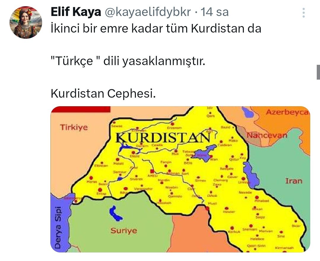 Gerizekalı bunu söylerken bile Türkçe yazmış.