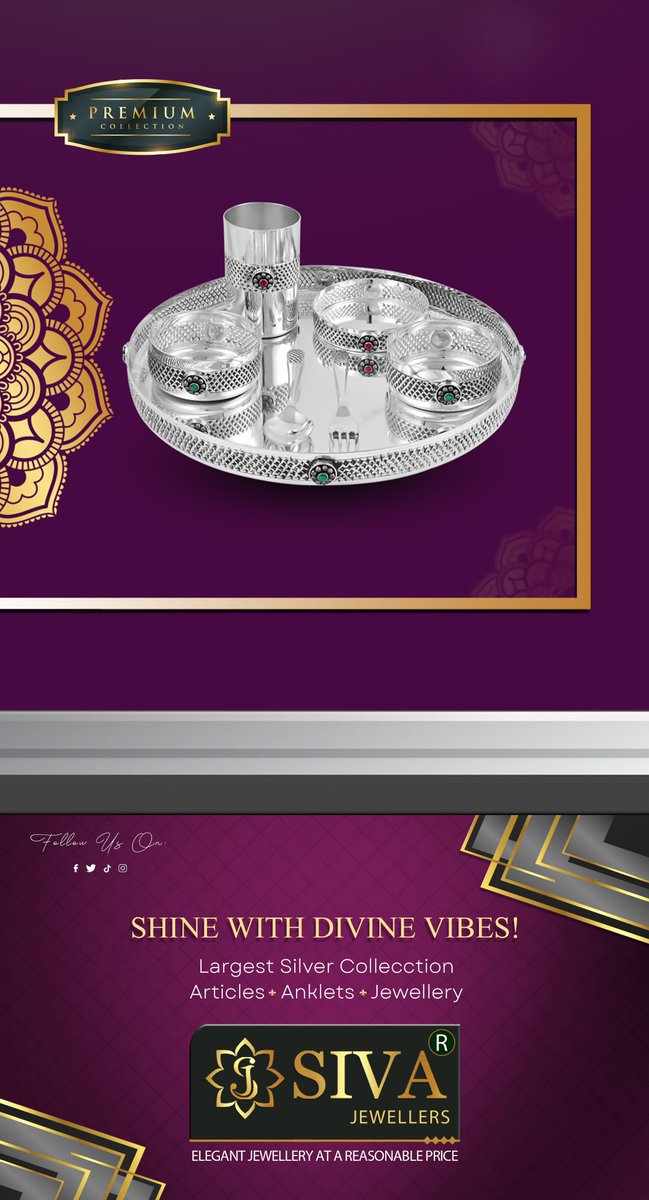 Silver modern utensil dinner set | Silver Articles Collections 📞9655143443 bit.ly/SivaJewel #BNI #maduraispecial #weddingjewellery #handmade #jewelleryshopMadurai #goldjewellery #trending #silvergifts #silverarticles #silverdinnerset #Karaikudi #jewellerydesign #silver