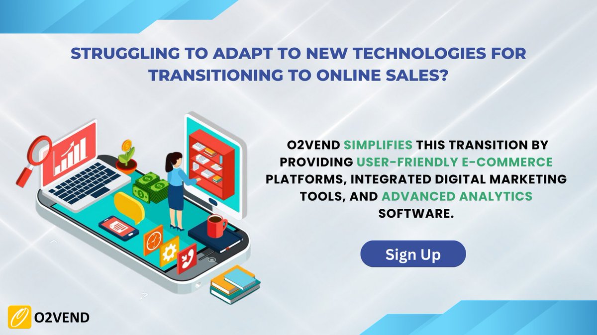 O2Vend's tweet photo. Traditional retailers transitioning online need to master e-commerce, digital marketing, and analytics. O2VEND simplifies this with easy-to-use platforms and integrated tools.
Sign Up: https://t.co/NC5bB6SHOT
#ecommercepromotion #digitalmarkerting #retailinnovation https://t.co/AGoj7m3jxi