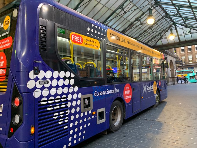 ℹ️ The Glasgow station bus link will be re-routed tomorrow, Sunday 19th May, between 12:00 - 16:00 due to the Race for Life event. Our Queen St stop will be on Cathedral St and Buchanan Bus Station stop will be on the opposite side of the road on Killermont St.
