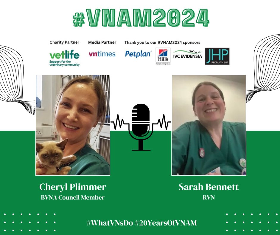 We’re celebrating #20YearsOfVNAM & #WhatVNsDo by sharing interviews with inspirational RVNs. Today we join BVNA Council Member Cheryl as she interviews Sarah Bennett. 📺 Watch youtu.be/EbErPvYDv3U 🎧 Listen podcasters.spotify.com/pod/show/bvna/… More about #VNAM2024; bvna.org.uk/project/vnam-2…