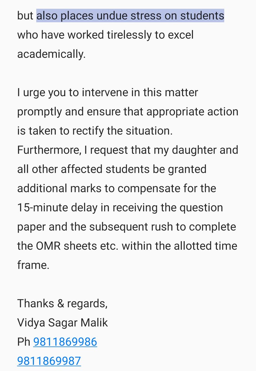 malik_vidya's tweet photo. @NTA_Exams Urgent Complaint Regarding CUET Entrance Examination Mismanagement https://t.co/4rKZ5DJ3R5