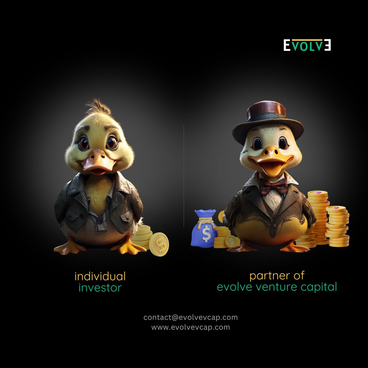 evolvevc's tweet image. From Struggles to Success with Evolve Venture Capital

Benefits:
Maximized Earnings
Professional Support
Scalable Investments

Connect With Us:
contact@evolvevcap.com
evolvevcap.com

#InvestWisely #EvolveVC #FinancialSuccess #InvestmentPartners #WealthCreation #evolve