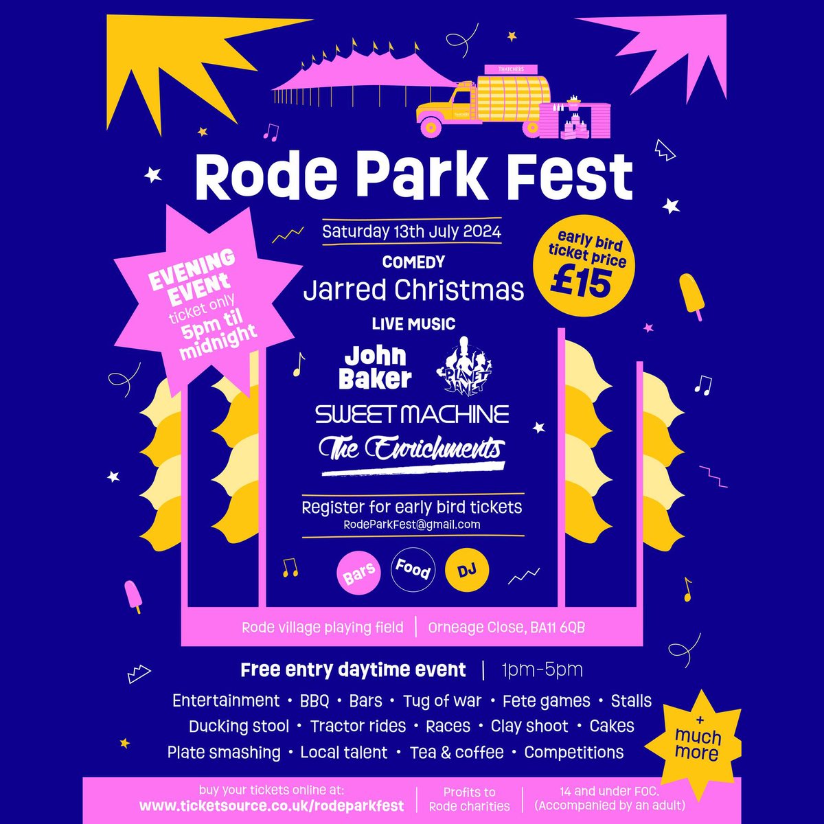Excited to be on the line-up for this years Rode Park Fest Tickets at: ticketsource.co.uk/rodeparkfest #rodevillage #frome #somerset @fabulousfrome #local #village #festival #rode #snythpop #synthwave #electropop #80s