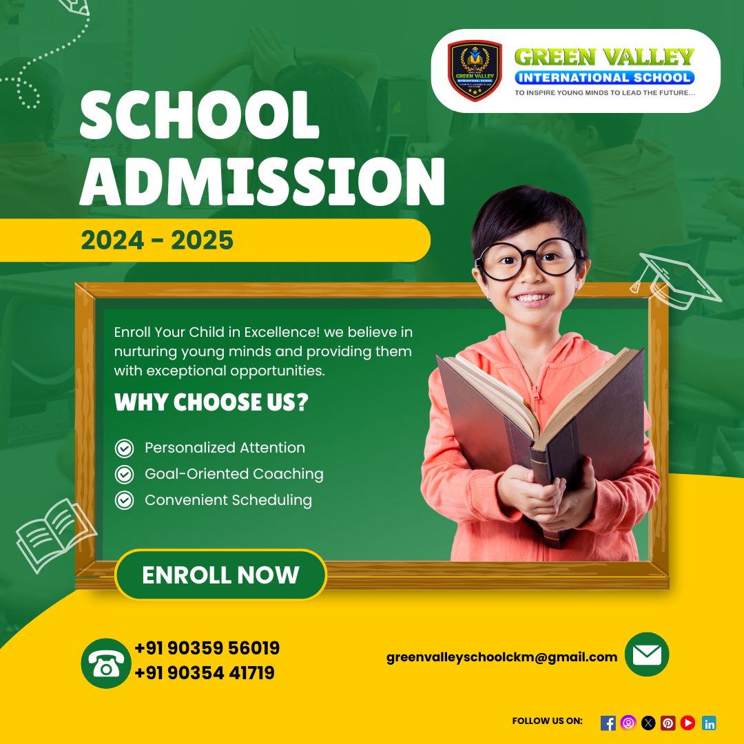 Let’s shape future leaders together! 🎓

Exceptional opportunities for your child. Enroll now at Green Valley International School and experience excellence in education. 
📌 Map: maps.app.goo.gl/WciZFv4hWaoKVt…

#greenvalleyschool #education #admission #admissions2024