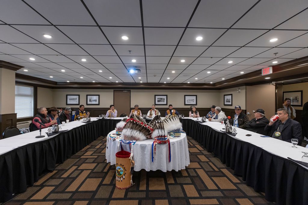 On May 16th Woodland Cree First Nation had a Meeting with Other Tready  No 8 Chiefs. They held a press conference after. Here’s a few shots! #WCFN #Tready8 #Oilandgas #IndigenousRights #Obsidian