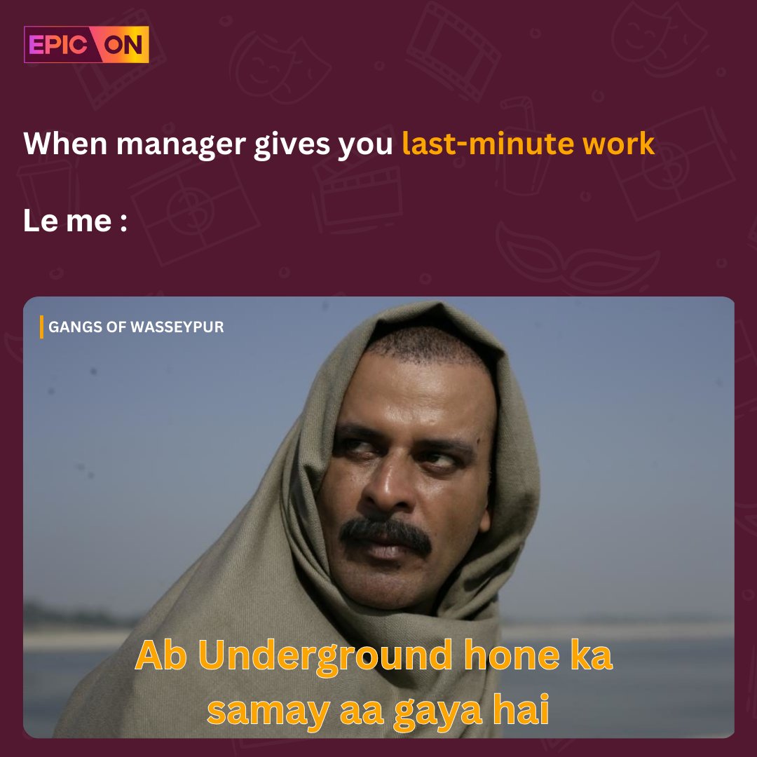 Ekdum se inhone waqt badal diye, jazbaat badal diye, halat badal diye.

#epicon #moviesonepicon #watchnow #gangsofwasseypur #manojbajpayee #trendingmeme #meme