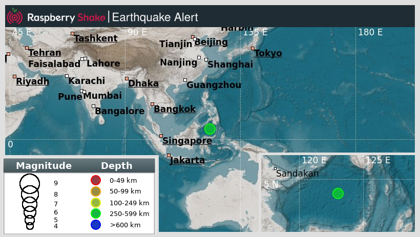 Preliminary M5.3 #Earthquake
ID: #rs2024jtvaga
278km from #Tungkil, #CelebesSea
2024-05-18 06:26 UTC
Source: #EMSC
@raspishake

Join the largest #CitizenScience EQ community ➡ raspberryshake.org

EVENT ➡ stationview.raspberryshake.org/#?event=rs2024…